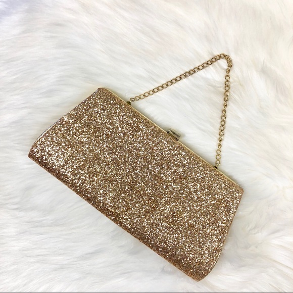 None Handbags - 💕✨HP✨💕 Gold Glitter Clutch Bag